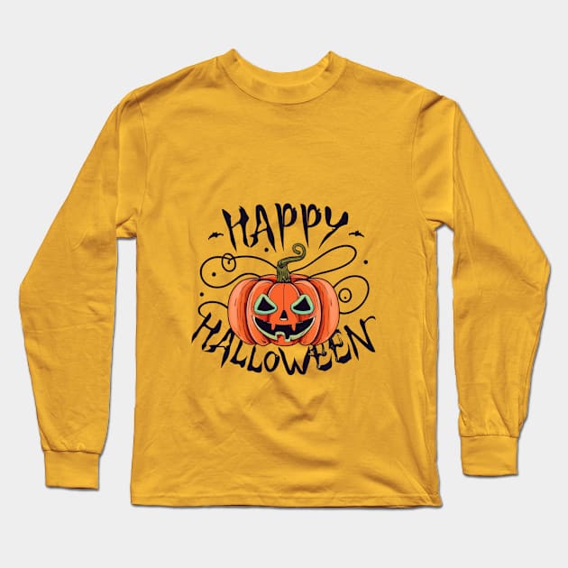 Vintage Halloween Pumpkin 2023. Halloween 2023 Long Sleeve T-Shirt by BukovskyART